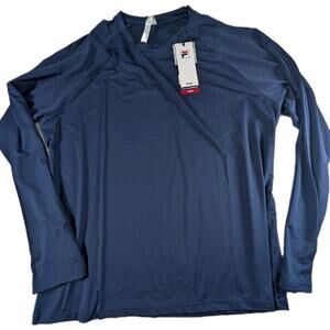 FILA Tennis Essentials Mens XL Long Sleeve UV Blocker Performance Active Shirt